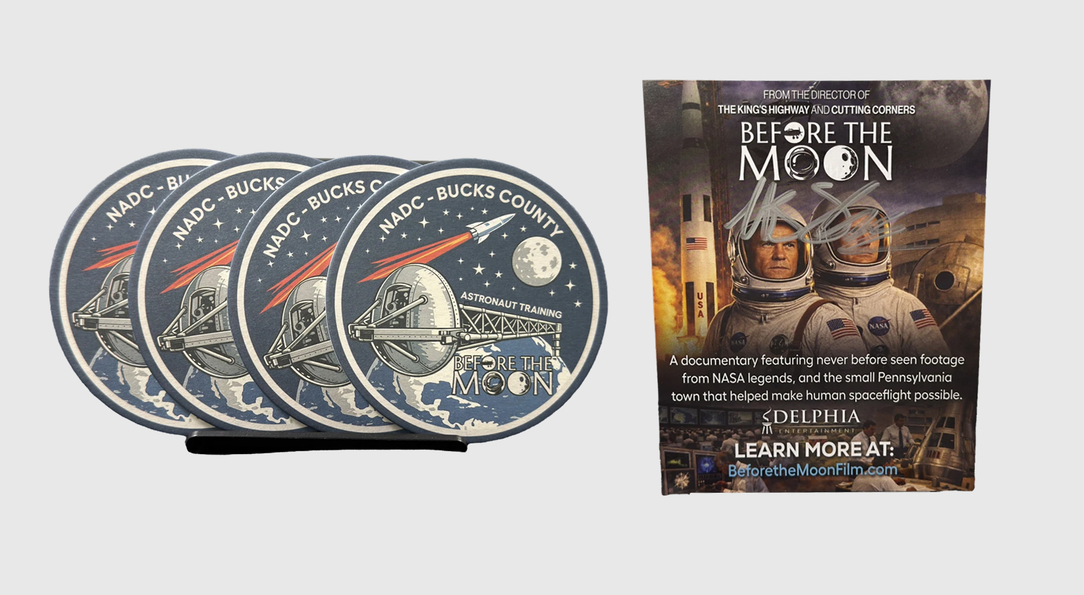 Before The Moon Coasters 4-Pack with Signed Movie Flyer