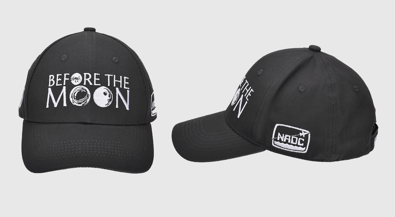 Before The Moon hat, grey, front and side